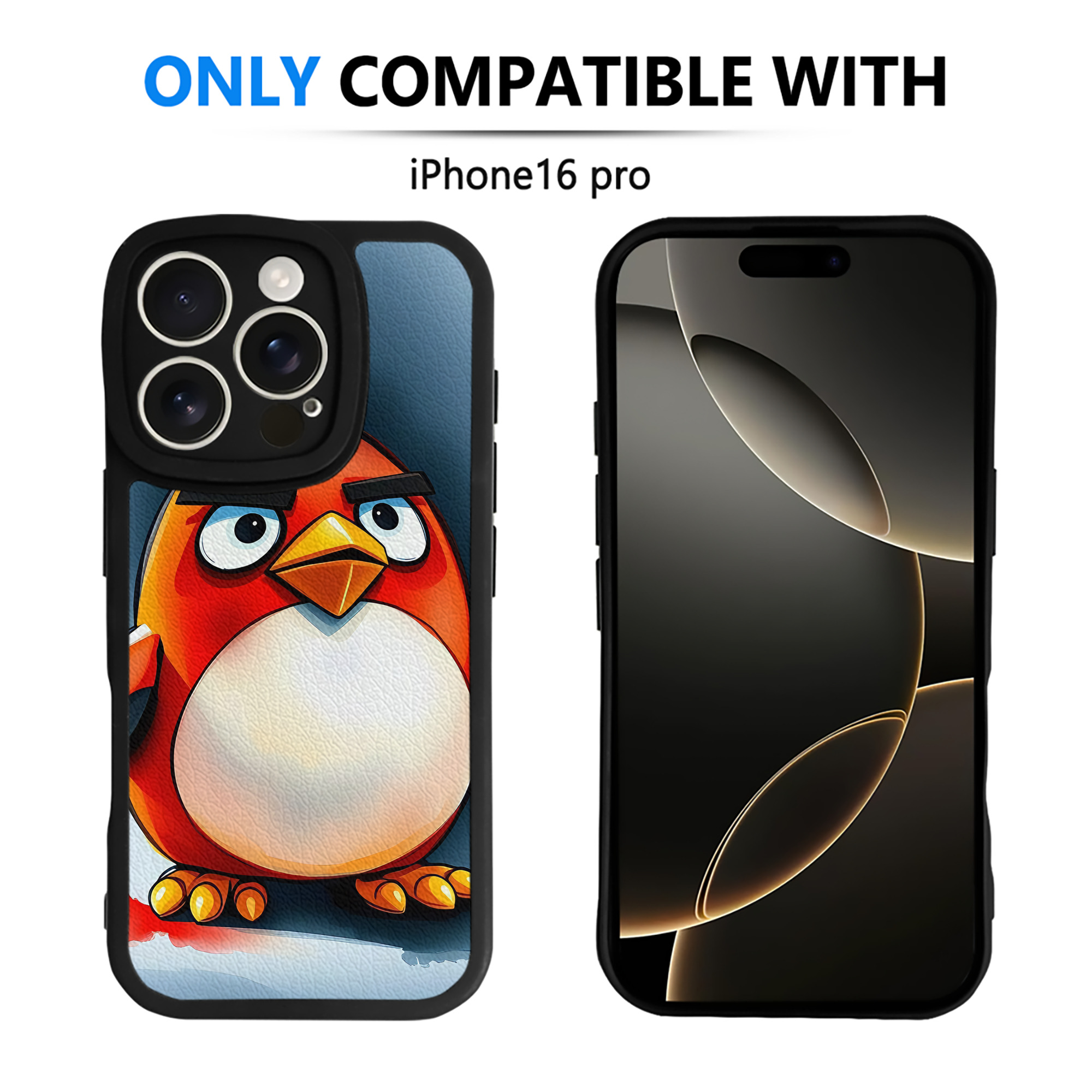 （画像用） Angry Birds アングリーバード 【iPhone 16シリーズ対応】シリコンスマホケース（レザー調） 材質：シリコン